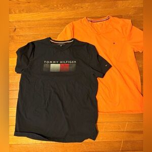 Tommy Hilfiger Navy and Orange Tees